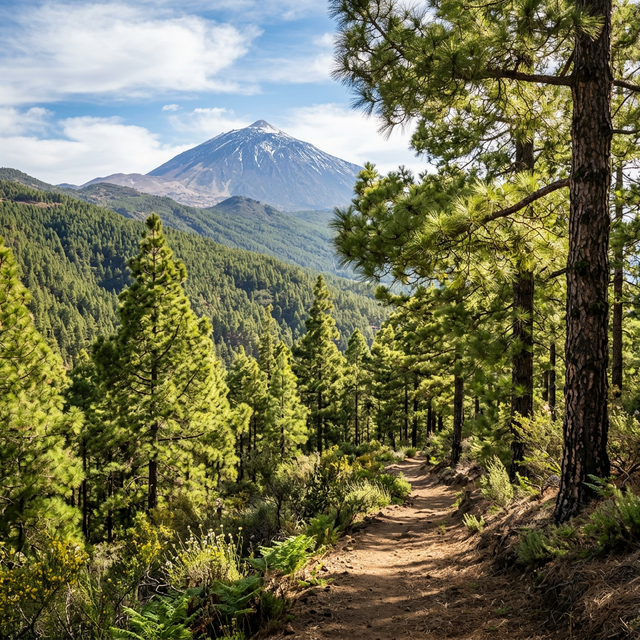 Bosque de pinos en Tenerife para campamentos de verano